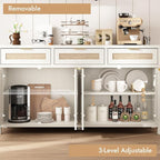 HOKYHOKY Rattan Sideboard Buffet Cabinet, Boho Storage Cabinet - Image 5