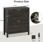 YOMILUVE Shoe Cabinet Storage for Entryway, Fluted Shoe Cabinet - Image 2