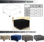 NeColorLife Stretch Ottoman Cover Square Soft Knitted Jacquard Washable Thick - Image 4