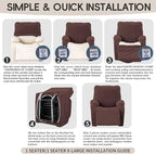 Recliner Chair Covers, 4-Piece Stretch Geometric Strokes Jacquard Reclining - Image 8