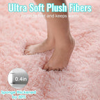 PAGISOFE Pink Rugs for Girls Bedroom 4x6 Ft Fluffy Cute Girls Room Decor - Image 4