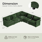 ELUCHANG 114" Oversized V-Shaped Cloud Couch Modular Sectional Sofa - Image 2