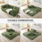 4-in-1 Folding Convertible Sofa Bed, 78 Inch Oversized Corduroy Upholstered - Image 3