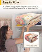 RELEANY Area Rugs 7'x9' Washable Non-Slip, Floral Vintage Distress Print - Image 5