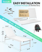 Vexwalx Outdoor Lounge Chair for Pool, Aluminum Chaise Lounge Chairs - Image 3