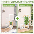 iDavosic.ly Plant Stand Indoor Outdoor, 5 Tier Corner Metal Flower Display - Image 7