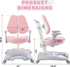 ERIYA Kids Desk Chair, Ergonomic Chair: Height-Adjustable, Double Back Support - Image 2