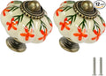 Ivory & Orange Pumpkin Knobs 12 Pack Ceramic Cabinet Knobs Vintage Drawer Pulls by Zernmiarder