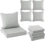 Summsun Patio Cushions for Outdoor Furniture, Faux Linen Water Resistant by SUMMSUN