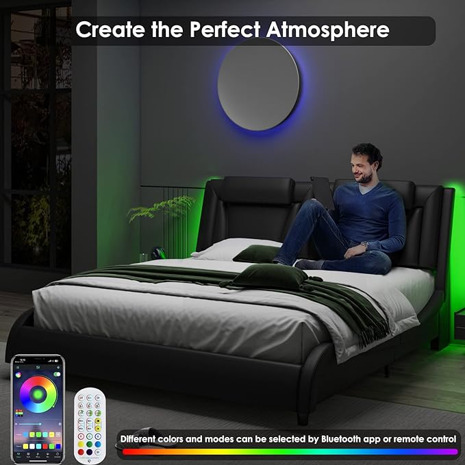 Keyluv King Size LED Bed Frame - Image 4