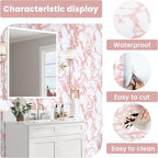practicalWs White/Pink Marble Contact Paper Granite Peel and Stick Countertops - Image 5