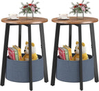 sthmec Small Round Side End Table Set of 2 by Unknown
