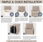 Recliner Chair Covers, 4-Piece Stretch Geometric Strokes Jacquard Reclining - Image 8
