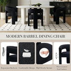 Modern Sherpa Barrel Dining Chair Upholstered Faux Fur Dining Room Chair - Image 4