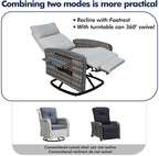ZZW Outdoor Recliner Chair Set of 2, Wicker Patio Recliners - Image 6
