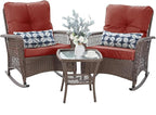 Patio Furniture Set 3 Pieces, Rocking Bistro Set by VonzoyHome