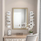 Homaterial 5 Tier Wall Shelf Unit, Small White Vertical Floating Shelf-Narrow - Image 4