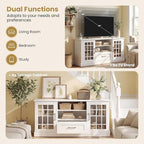 Giantex Farmhouse TV Stand for 65/70 Inch TV, Tall Entertainment Center - Image 5