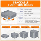 shouwuhho Furniture Risers, 4 Pack Bed Risers - Image 2