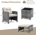Tangkula 5 Pieces Patio Conversation Set, PE Wicker Rattan Outdoor Furniture Set - Image 9