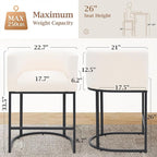 ClinQ 26" H Counter Height Bar Stools Set of 6, Modern Barrel Counter Stools - Image 2