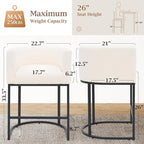 ClinQ 26" H Counter Height Bar Stools Set of 1, Modern Barrel Counter Stools - Image 2