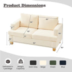 Apicizon Loveseat & 3 Seater Sofa Sets, 2 Piece Deep Seat Sleeper Sofa - Image 3