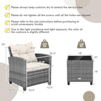 Tangkula 3 Pieces Patio Furniture Set, PE Rattan Wicker 3 Pcs Outdoor Sofa Set - Image 5