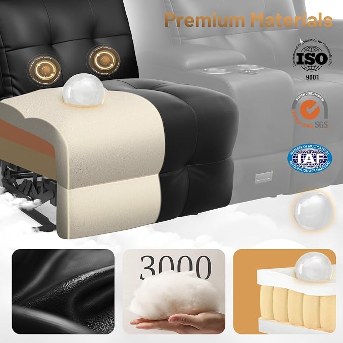Loveseat Recliner Sofa, Home Theater Seating - Image 8