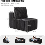 Single Sofa 1 Seat Couch with Deep Seat Memory Foam Cloud Chair with Pillows - Image 2