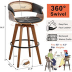 Set of 4 Rattan Swivel Bar Stools - Image 2