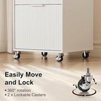 3 Drawers Fluted Mobile File Cabinet - Image 5