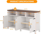 knoworld Buffet Sideboard with Storage Farmhouse with 4 Doors, Dining Room - Image 2