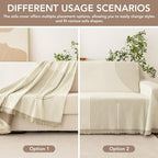 Boho Sofa Covers for 2 Cushion Couch, Chenille Sofa Slipcover for Pets Washable - Image 5