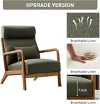 ANJ Mid Century Modern High Back Accent Chairs Set of 2, Single Lounge Armchair - Image 3
