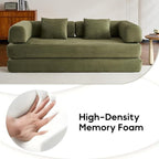 ZEIINPA Convertible Folding Couch Bed, Comfy Corduroy Sleeper Floor Sofa Bed - Image 4
