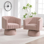 Swivel Accent Barrel Chair, Cute Comfy Small Round 360° Arm Chair. Velvet Sofa - Image 5
