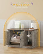 Hzuaneri Cat Litter Box Enclosure, Hidden Litter Box Cabinet Furniture - Image 6