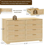 HOPUBUY Living Room Table Sets of 3, Boho Drawer and Large Drawer Nightstand - Image 3