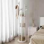 Muwuele Solid Wood Rotary Coat Rack, Freestanding Coat Rack - Image 2