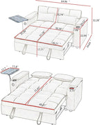 Auvsoce 65'' Convertible Sleeper Sofa Bed - Image 2