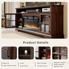 70" Fireplace TV Stand, Farmhouse Entertainment Center - Image 3
