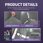 ZNSAYOTX Luxury Velvet Couch Cover 4 Piece Stretch Sofa Covers - Image 4