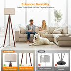 LEPOWER Wood Tripod Floor Lamp, Mid Century Standing Lamp, Modern Design - Image 2
