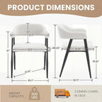 HNY Modern Dining Room Arm Chairs Set of 6, Faux Sherpa Boucle Upholstered - Image 2