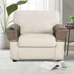 ANARACHON Leather Look Couch Arm Covers Set of 2 Armrest Covers - Image 2