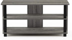 Furinno Sully 3-Tier Stand for TV up to 40, French Oak Grey/Black - Image 4