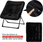 Comfy Saucer Chair for Adults, Soft Faux Fur Bedroom Chair, Accent Dorm Chairs - Image 7