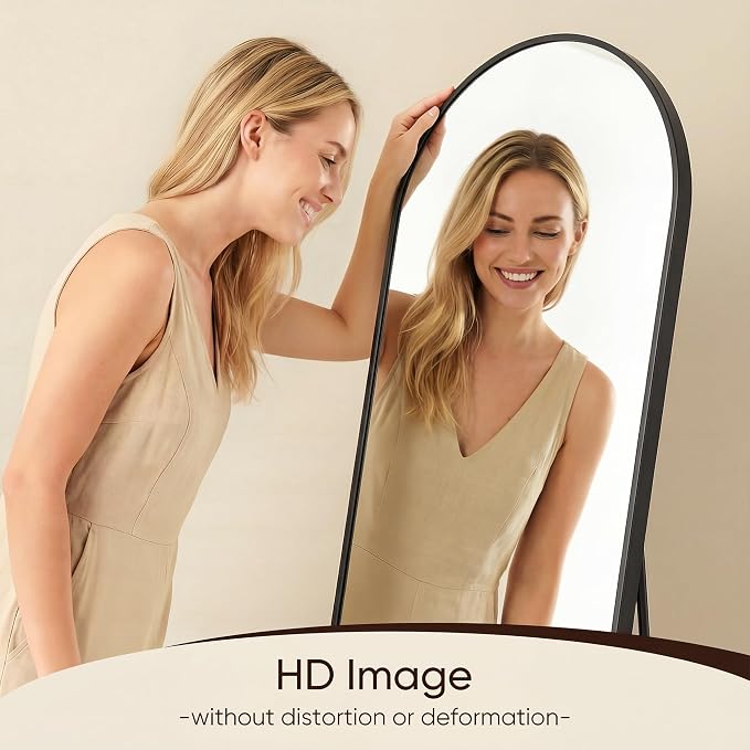 Antok 64" x21” Arched Full Length Floor Mirror, Free Standing/Wall Mount/Leaning - Image 6