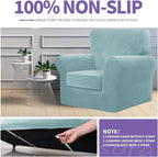 ZNSAYOTX Oversized Velvet 3 Piece Couch Cover - Image 5